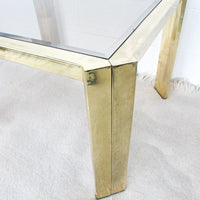 Brass and Glass Side End Table