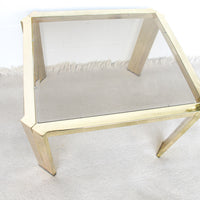 Brass and Glass Side End Table