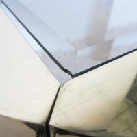 Brass and Glass Side End Table