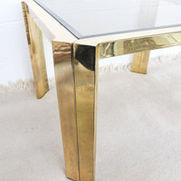 Brass and Glass Side End Table
