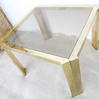 Brass and Glass Side End Table