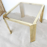 Brass and Glass Side End Table