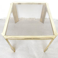 Brass and Glass Side End Table