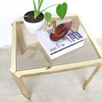 Brass and Glass Side End Table