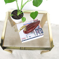 Brass and Glass Side End Table