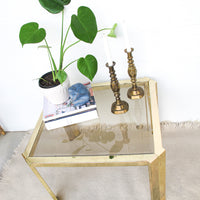 Brass and Glass Side End Table