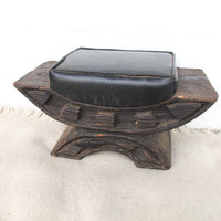 Witco Brutalist Tiki Upholstered Hawaiian Stool