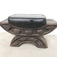 Witco Brutalist Tiki Upholstered Hawaiian Stool