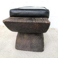 Witco Brutalist Tiki Upholstered Hawaiian Stool