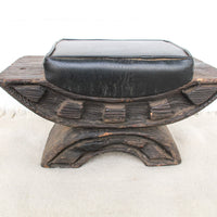 Witco Brutalist Tiki Upholstered Hawaiian Stool