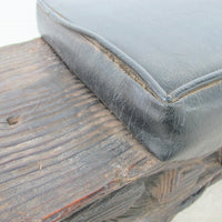 Witco Brutalist Tiki Upholstered Hawaiian Stool