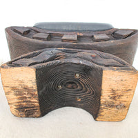 Witco Brutalist Tiki Upholstered Hawaiian Stool