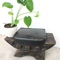 Witco Brutalist Tiki Upholstered Hawaiian Stool