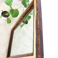 Brass and Marbled Resin Bakelite Style Framed Beveled Mirror
