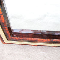 Brass and Marbled Resin Bakelite Style Framed Beveled Mirror