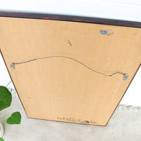 Brass and Marbled Resin Bakelite Style Framed Beveled Mirror
