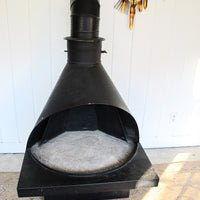 Black Midcentury Modern Fireplace