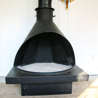Black Midcentury Modern Fireplace