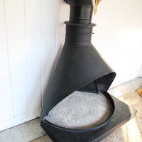 Black Midcentury Modern Fireplace