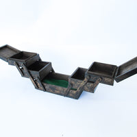Folding Layered Hobby/Jewelry Box - Dark Wood