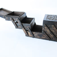 Folding Layered Hobby/Jewelry Box - Dark Wood