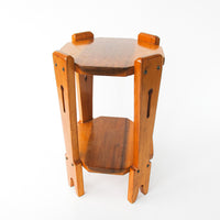 Hexagon Wood Table Plant Stand