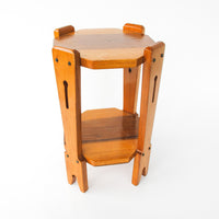 Hexagon Wood Table Plant Stand