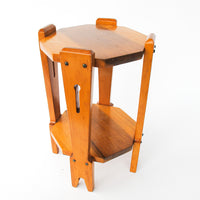 Hexagon Wood Table Plant Stand