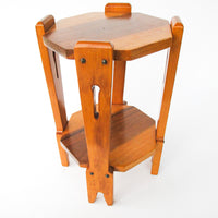 Hexagon Wood Table Plant Stand