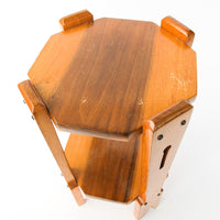 Hexagon Wood Table Plant Stand