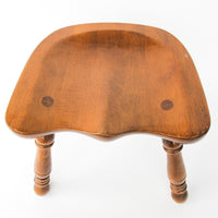 Cushman Style Carved Butt Seat Stool