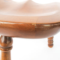 Cushman Style Carved Butt Seat Stool