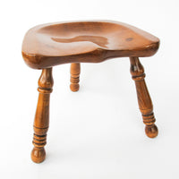 Cushman Style Carved Butt Seat Stool