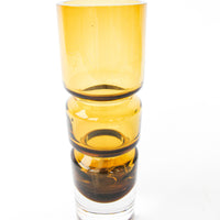 Dark Amber Hand Blown Glass Midcentury Vase
