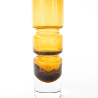 Dark Amber Hand Blown Glass Midcentury Vase