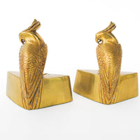 Set of 2 JP Jennings Brass Parrot Art Deco Bookends