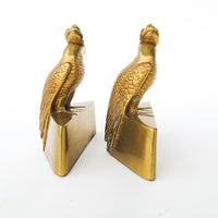 Set of 2 JP Jennings Brass Parrot Art Deco Bookends