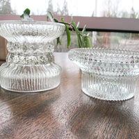 Glass Candle Holders - 2 Available & Sold Separately