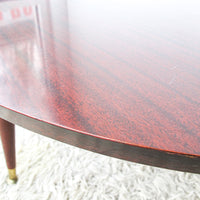 Midcentury Veneer Round Coffee Table with 4 legs