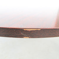 Midcentury Veneer Round Coffee Table with 4 legs