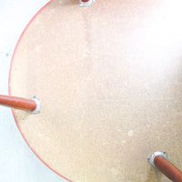 Midcentury Veneer Round Coffee Table with 4 legs