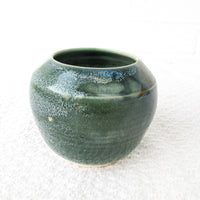 Vintage Studio Pottery Green and Cream Swirl Glaze