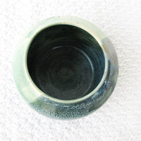 Vintage Studio Pottery Green and Cream Swirl Glaze