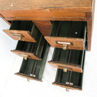 Wood File Card Cabinet with 6 Drawers