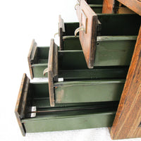 Wood File Card Cabinet with 6 Drawers