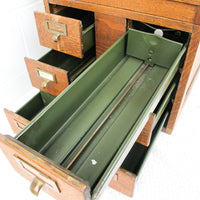 Wood File Card Cabinet with 6 Drawers