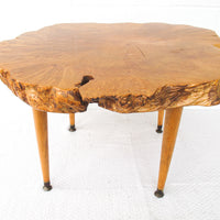 Midcentury Wood Slab Coffee Table