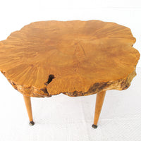 Midcentury Wood Slab Coffee Table
