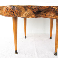 Midcentury Wood Slab Coffee Table
