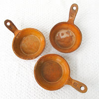 3 Ceramic Serving Dishes with Handles - Orange/Brown